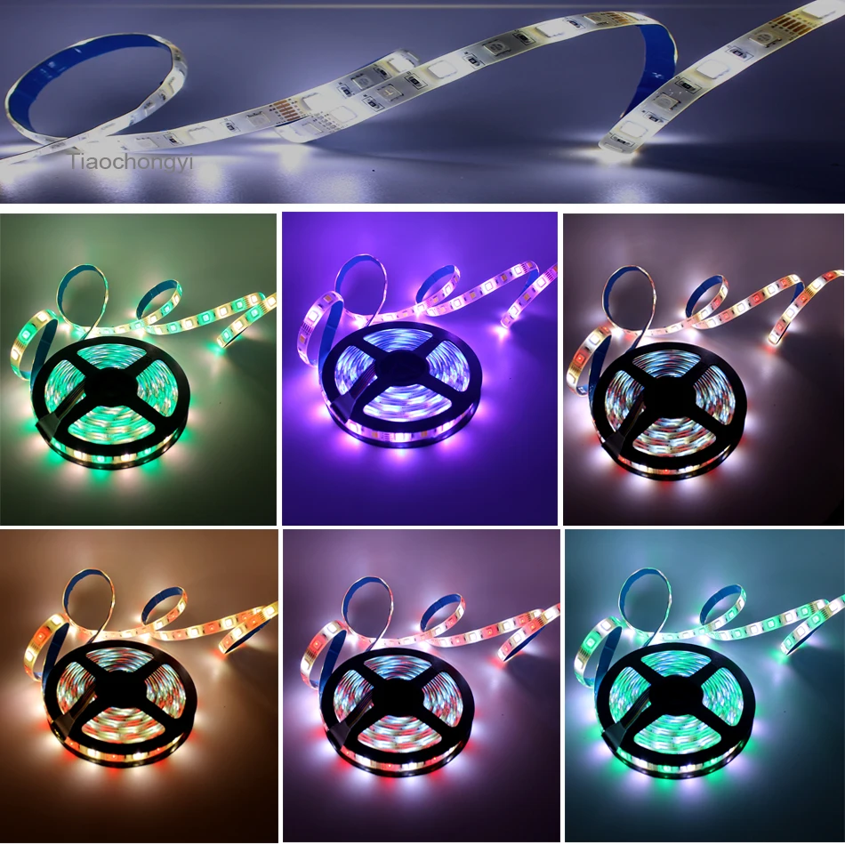 5M 5050 Rgbcct 2 In 1 Led Strip Licht DC12V DC24V 60Leds/M Rgb Ww Cw 2700K - 6500K Strip Licht Rgbw Rgbww Rgbcw Licht Tape