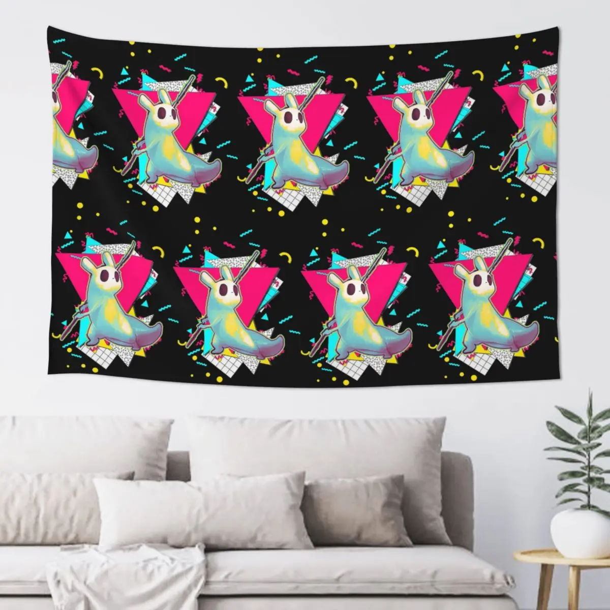 Rain World Slugcats Pattern Game Tapestry Funny Wall Hanging Aesthetic Home Decor Tapestries for Living Room Bedroom Dorm Room