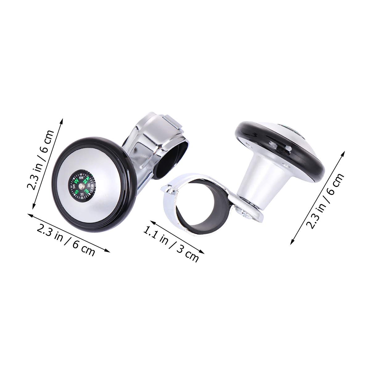 

Steering Wheel Knob Handle Turning Helper Booster Alloy Base Rubber Ring Easy Installation Tool-Free