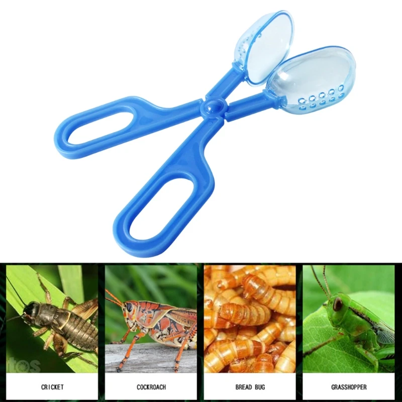 Reptile Feeding Tool Cleaning Clip Scissors Handle Feeder Bug Feeding Clamp Cricket Tongs for Aquariums Reptiles Snakes Gecko