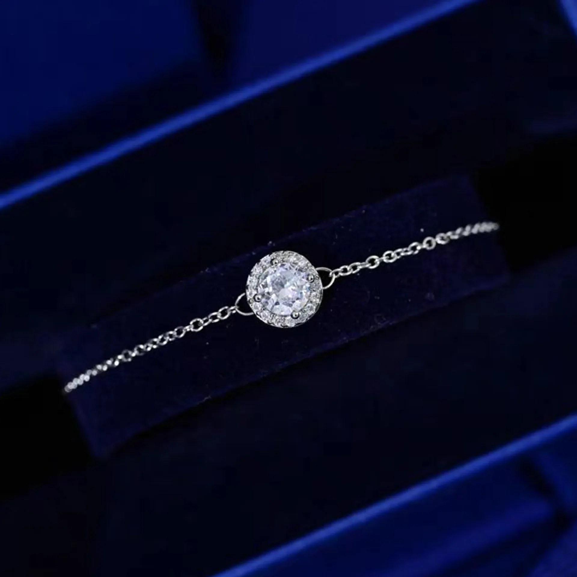 2025 Nieuwe Originele Ronde Waterdruppel Kristal Hoge Sieraden Set Mode Dazzling Dames Armband Oorbel Ketting Ring Huwelijkscadeau