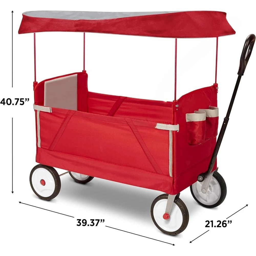 Spielzeug und Spiele, faltbarer Wagen für Kinder, Rollwagen, Kinderwagen, Strandwagen, 3-in-1 EZ Fold Kinderwagen mit Baldachin