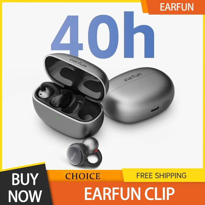 

Earfun Clip Wireless Earphone Bluetooth 6.0 Earhook Earphone 2 Mic Ai Enc Ldac Directional Sound Transmission Earbuds Low Delay