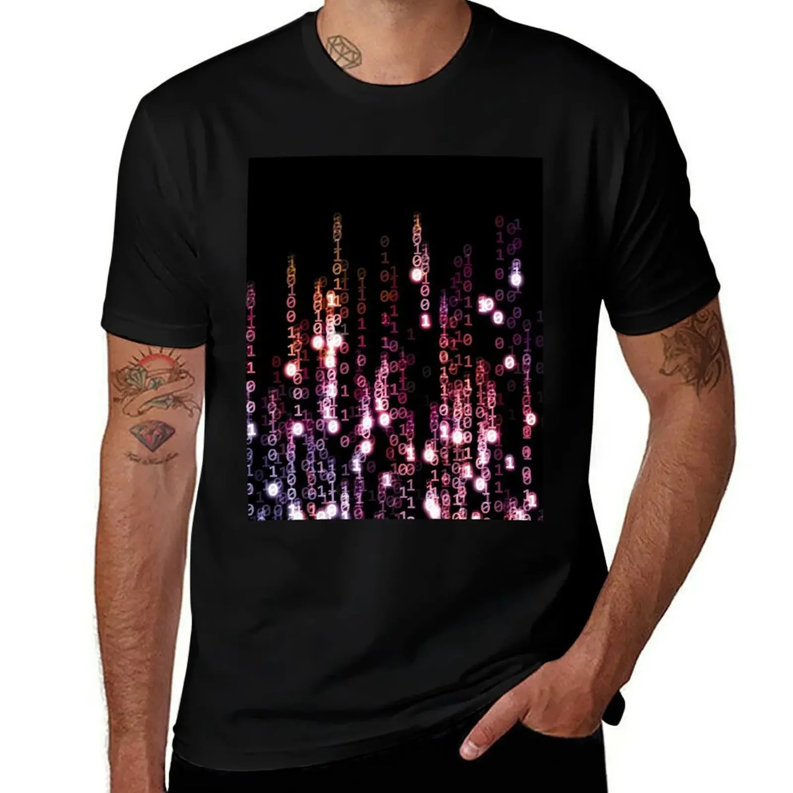 

Raining Matrix of Magenta, Pink and Lavender T-Shirt shirts graphic Short sleeve tee Luxury man sweat shirts, men