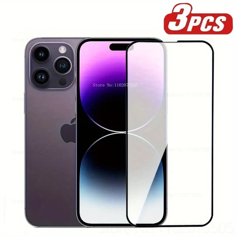 

3Pcs Full Coverage 9D Tempered Glass for IPhone 17 17 Promax 15 Pro 16 Plus High Definition Screen Protector 14 13 12 11 Promax