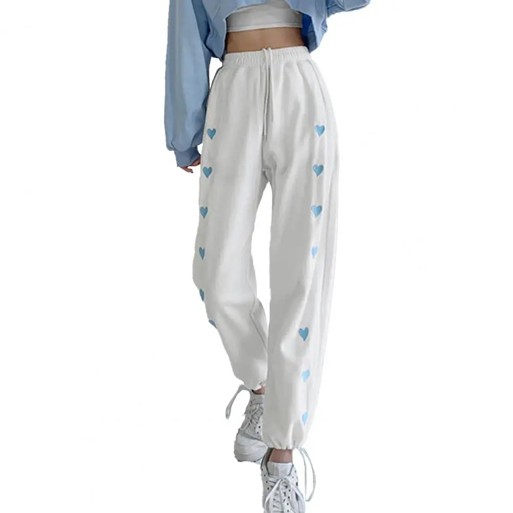 

Heart Printing Casual Pants Women Loose Straight Joggers High Waist Sweatpants Wide Leg Pants Streetwear Hip Hop Trousers