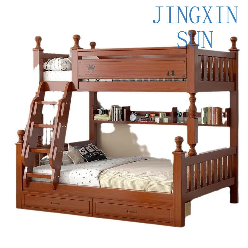 Thickened children's  Multifunctional storage  Molecular mother  Rubber wood upper and lower s High and low bunk