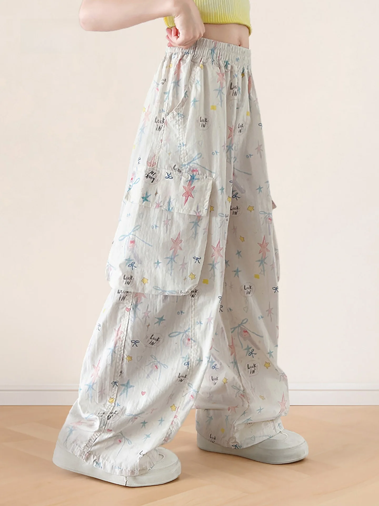 sweetbear-–-pantalons-decontractes-imprimes-a-jambes-larges-pour-filles-pantalons-de-travail-d'ete-anti-moustiques-pour-enfants-taille-elastique