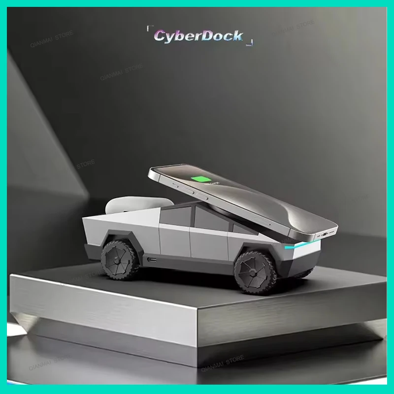 Настольное беспроводное зарядное устройство Hot Qi2 3 в 1 для Apple Cybertruck Exterior для IPhone (15 Вт)/Apple и Samsung Watch (2,5 Вт)/наушники (5 Вт) Настольное беспроводное зарядное устройство Hot Qi2 3 в 1 для Apple Cybertruck Exterior для IPhone (15 Вт)/Apple и Samsung Watch (2,5 Вт)/наушники (5 Вт)