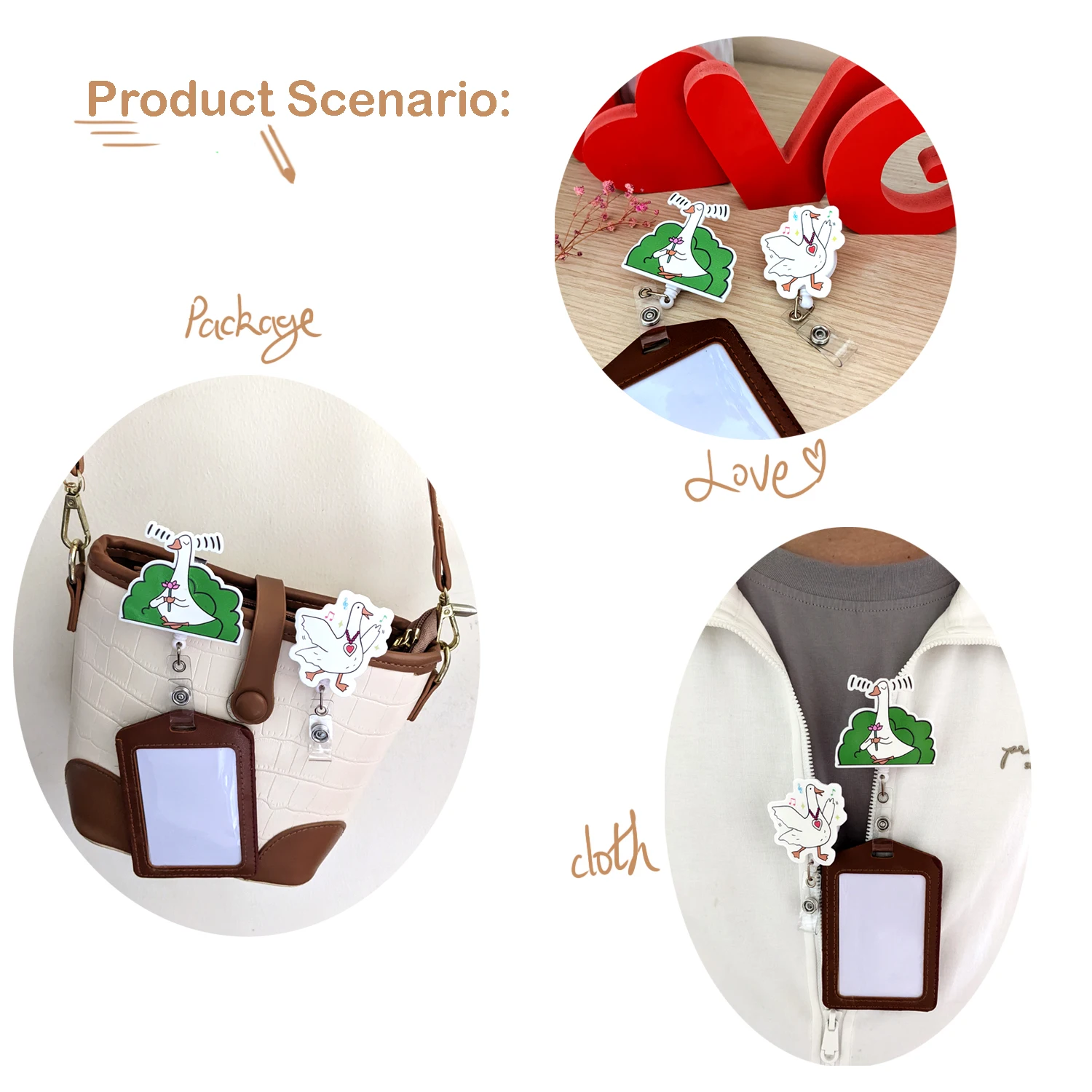 Silly Goose Badge Reel – Cute Funny Retractable ID Holder | Name Tag Clip for Nurse / Teacher / Office Gift