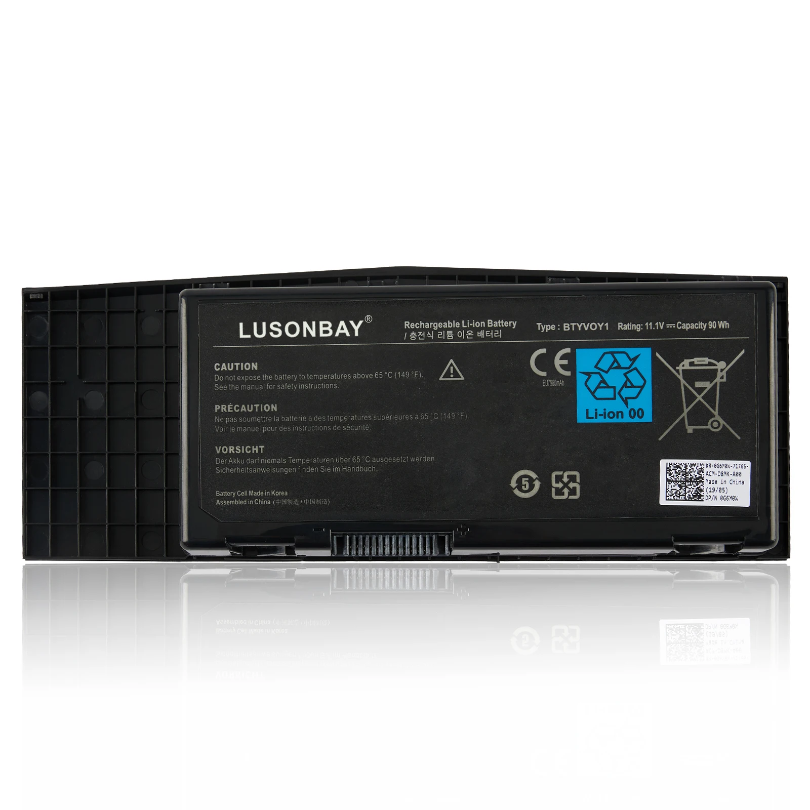 LUSONBAY BTYVOY1 Laptop Battery for Alienware M17x R3 R4 7XC9N C0C5M 0C0C5M 05WP5W 5WP5W CN-07XC9N 318-0397 451-11817 90WH