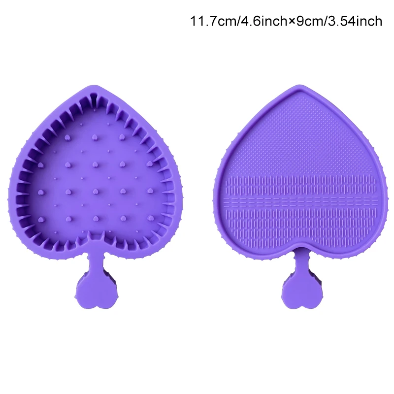 1pc Colorful Heart Shape Clean Make Up Brushes Wash Brush Silica Glove Scrubber Board Cosmetic Cleaning Tools For Makeup Brushe