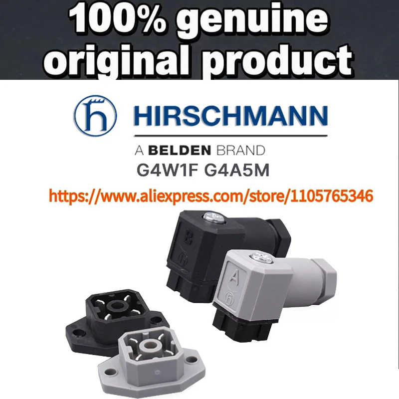 1pcs 100% Original Hirschmann G4W1F G4A5M G4A1M 4-core Right Angle Female Connector, 4-pin Straight Male Connector