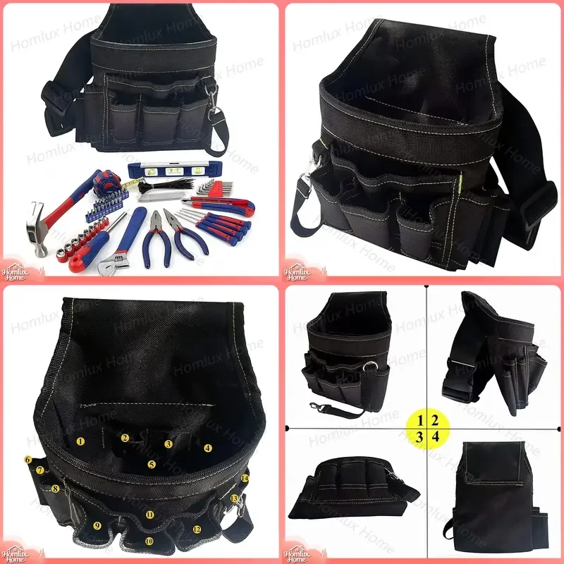 Electrician Tool Bag Heavy Duty Multifunctional Storage Tote Bag for Technicians Mechanics DIY Workers Portable Organizer