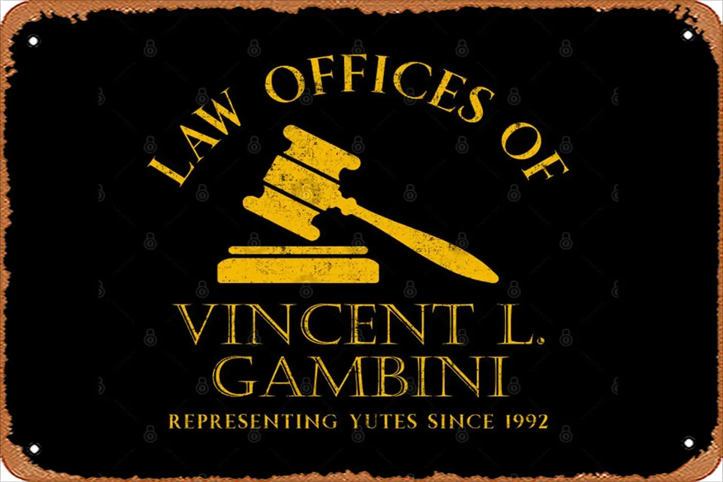 Retro Tin Sign Vincent Gambini Law Offices Vintage Funny Novelty Metal Signs Man Cave Humorous Signs Movies Music Bar Art Poster