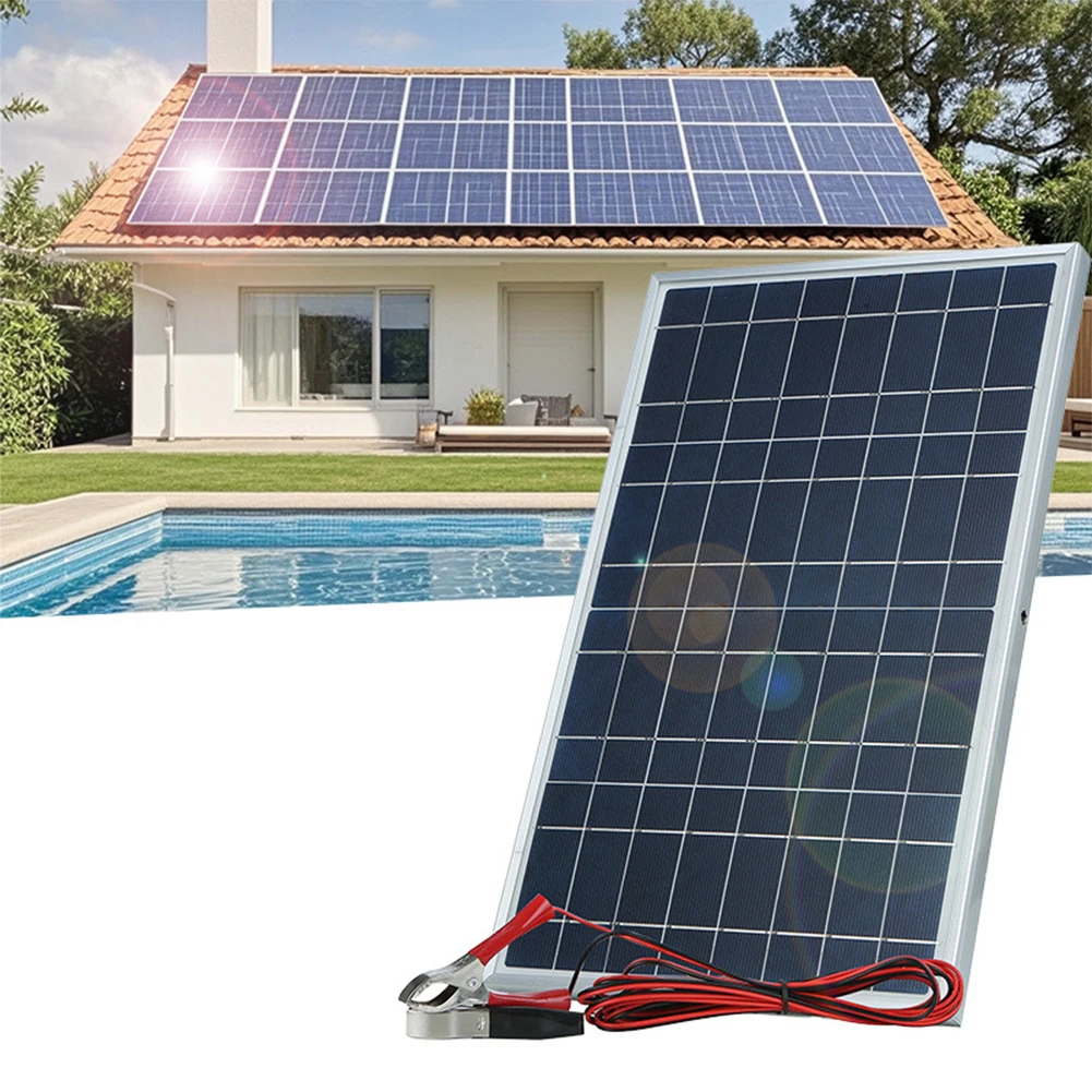 

30W 12V Solar Panel Kit Polycrystalline for Use with Portable Power Stations and Outdoor Device Charging Needs