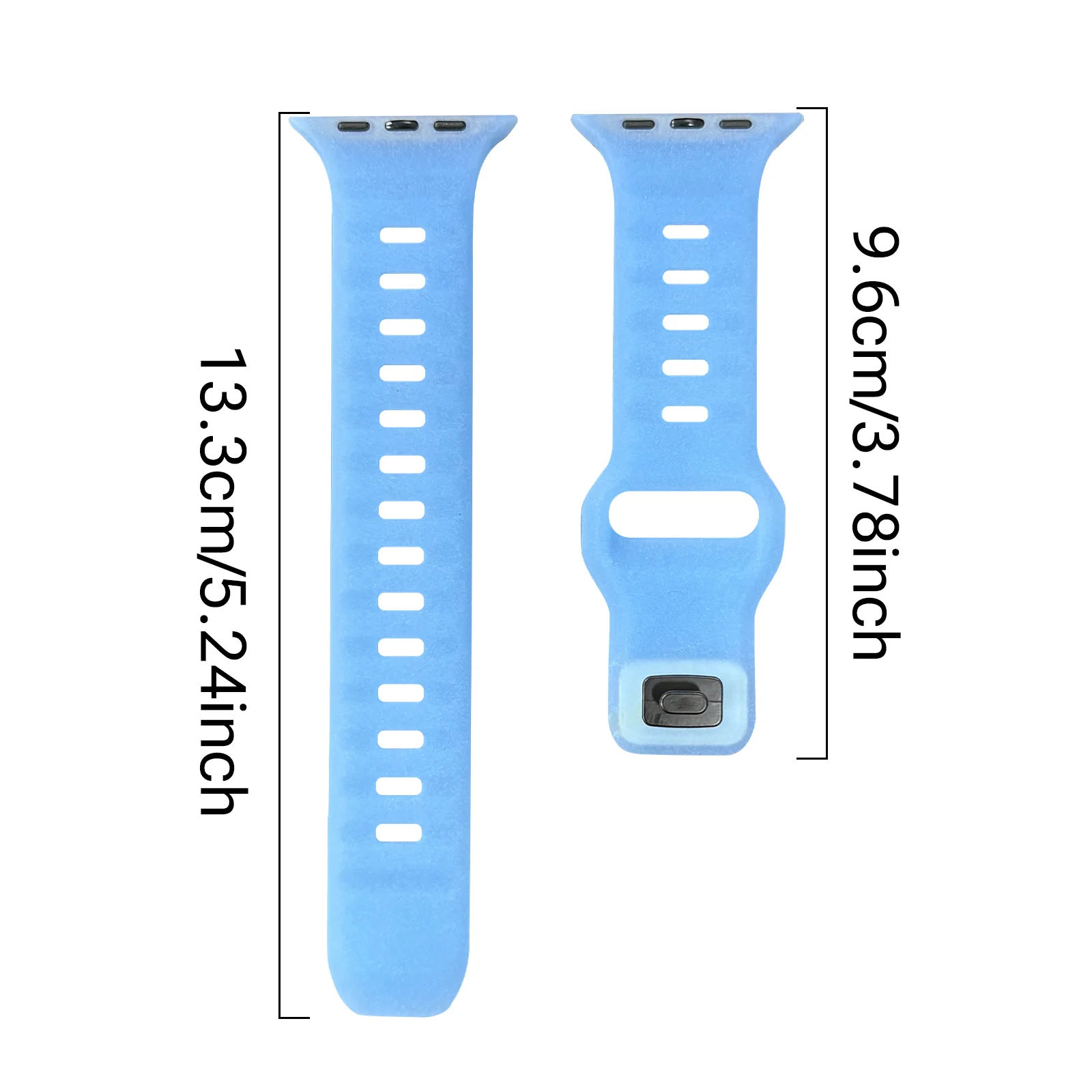 Luminous Silicone Watch Strap For Apple Watch Ultra 4/Series 12 11 10 9 8 7 6 5 4 3 2 1/SE 38/40/41/Series12 42/42/44/45/46/49MM
