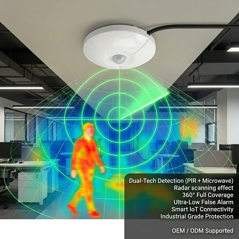 CE Ceiling Infrared Microwave Sensor PIR 24GHZ Radar Millimeter Wave RS485 Type Remote Alarm Monitoring Human Body Sensor