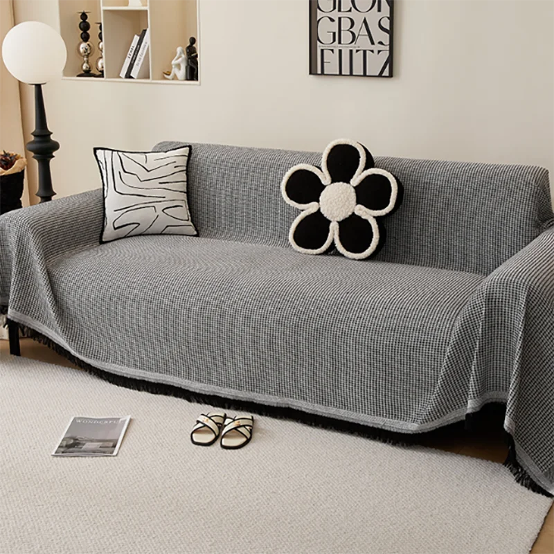 Nordic Sofa Throw Blankets Outdoor Camping Picnic Large Blanket Leisure Relax Beach Towel white Travel Rug Tassels Linen