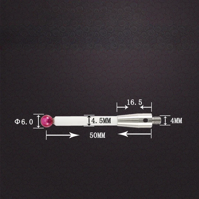 CMM Touch Probe Stylus 6mm Diameter Ru By Ball Stem Ceramic Rod M4 CMM A-5000-3709 For Renishaw Detection Equipment 1PC