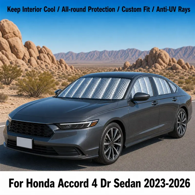 For Honda Accord 4 Dr Sedan 2023-2026 Full Set Car Window Sunshades UV Block Privacy Heat Insulated Foldable Car Curtain