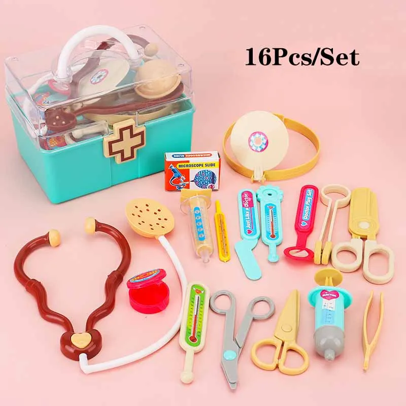 Ensemble de jouets de maison de jeu amusants pour enfants, petit médecin et infirmière, stéthoscope pour filles, injection, cosplay, kit médical à plis