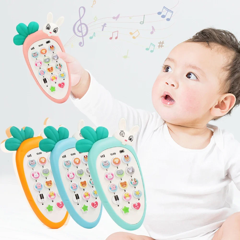 Baby carota coniglio giocattoli per telefono telefono bilingue musica voce macchina per l'apprendimento educativo precoce regalo per bambini bambini