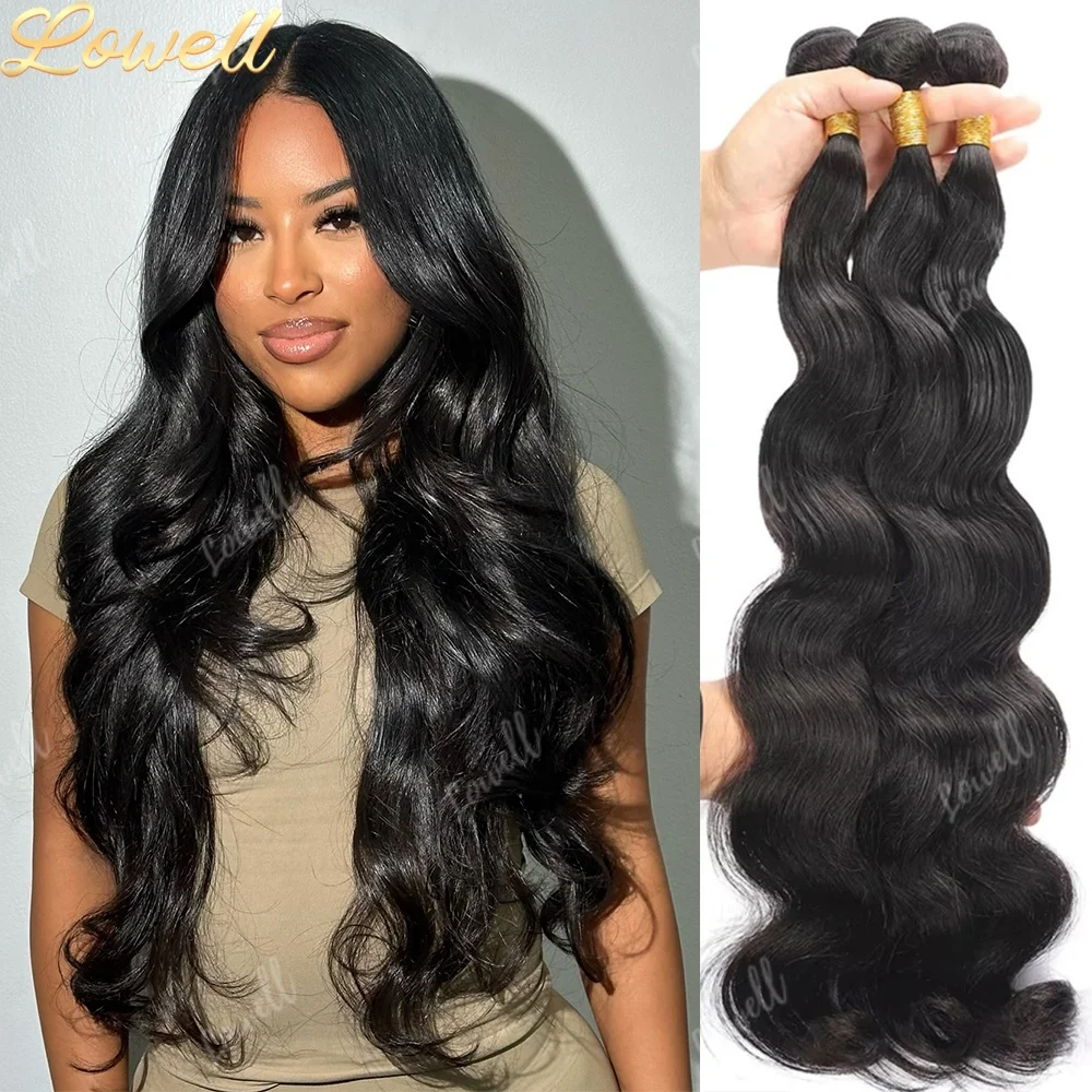 

Наборы волос Lowell 30 дюймов, 1/3/4 пучка, волнистые, бирманские, необработанные, 100% натуральные человеческие волосы, двойной объем, для наращивания