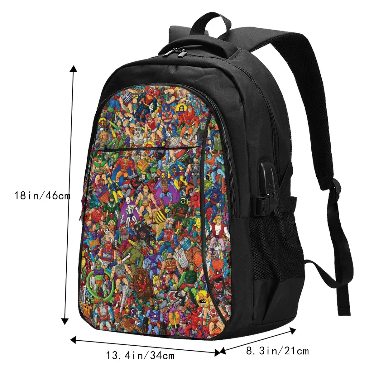 He-Man The Prix Of The Ticks-Sac à dos pour ordinateur portable de voyage, sac d'université, sac à dos de degré d'eau d'affaires avec port de chargement USB