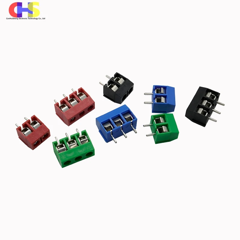 PCB Terminal Block 5.0mm Pitch KF301 Screw Type Spliceable Connector 300V 10A Terminal Post DG-301 2P/3P 4 Colors Available