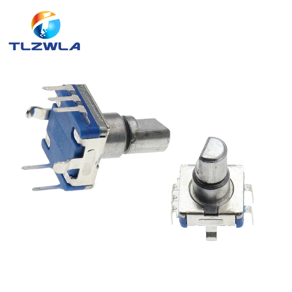 5PCS EC11 Rotary Encoder Code Switch 20 Position With Switch 5Pin Handle Length 12.5mm Half Shaft Type