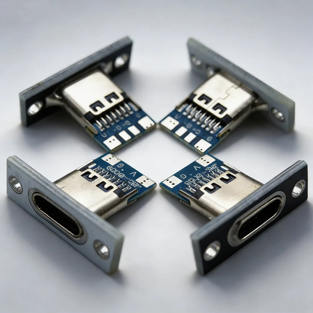 2P 4P 6P Female Jack Data Charging Port Small electrical charging base USB 3.1 Type-C Panel Mount Connector Test Board PCB Board