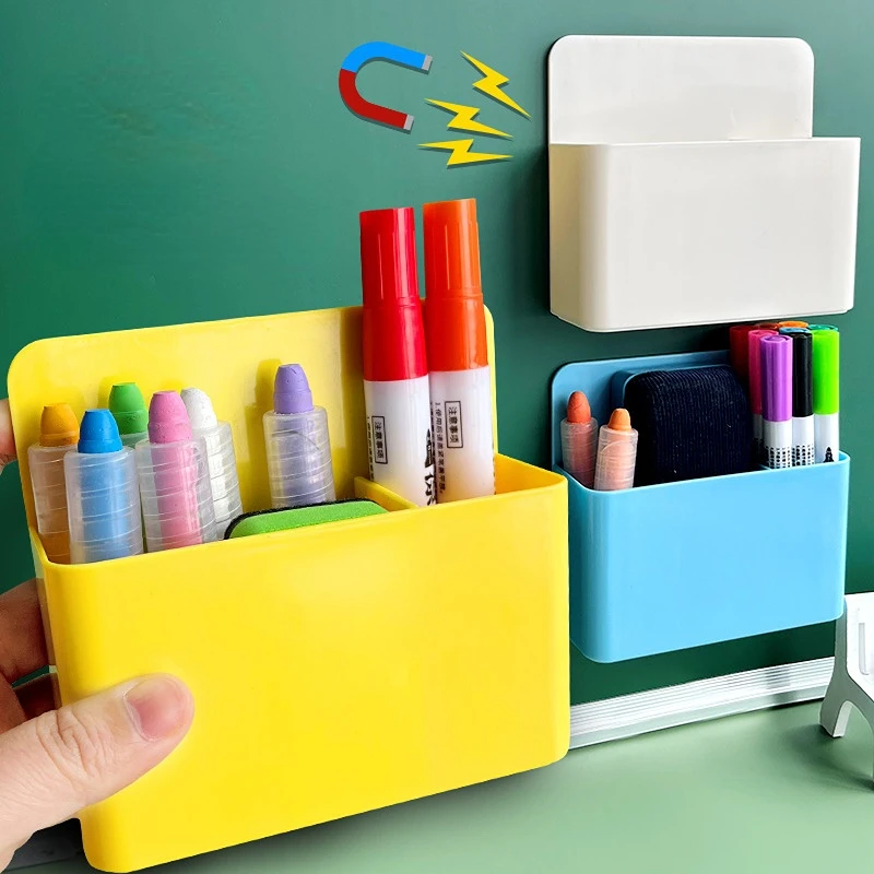 Multifunctional Pen Eraser Holder Locker Organizer Whiteboard Magnetic Dry Erase Marker Holder For Office School Storage Box