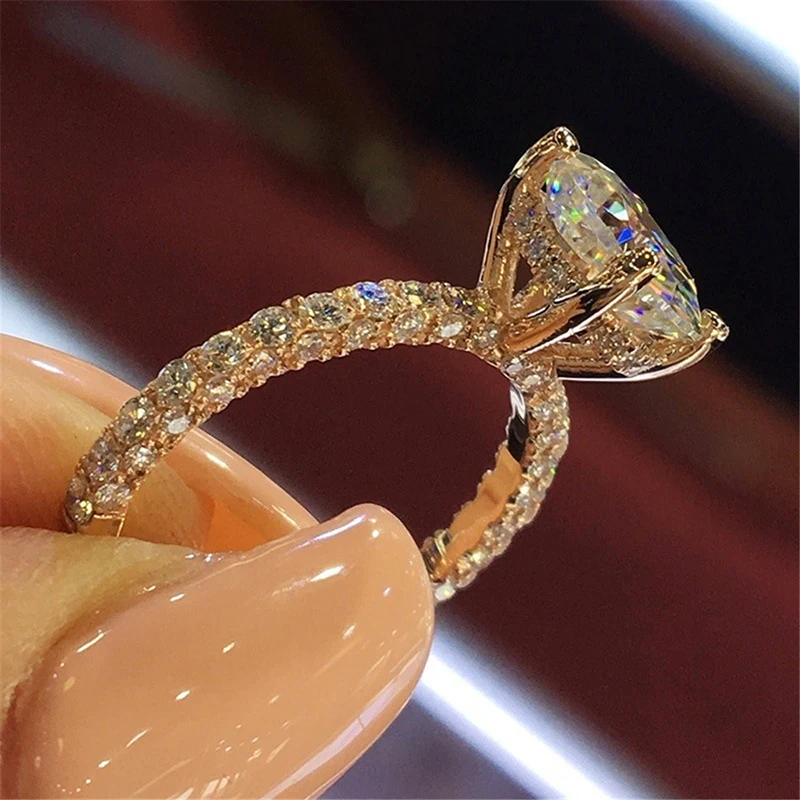 Exquisite Fashion Silver Color Engagement Rings for Women Trendy White Zircon Crystal Ring Anniversary Bridal Wedding Jewelry