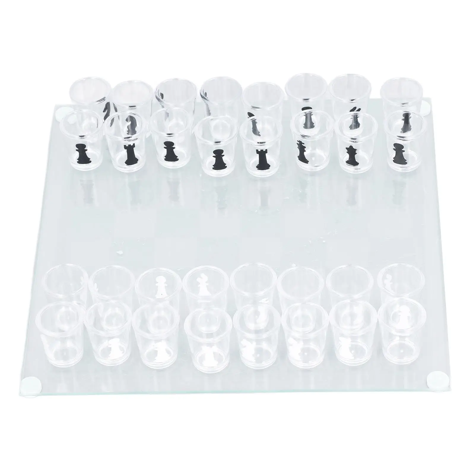 Fun Shot Glass Chess Set Ideal Gift, Durable and Exquisite Clear Design for parties and for promotions 