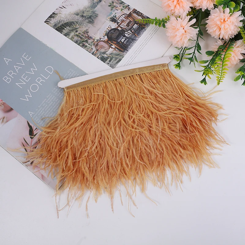 1/5/10Meter Ostrich Feathers Trim Fringe 10-15CM Feather for Dresses Sewing Natural Ostrich Pluma Decoration Crafts Accessories-