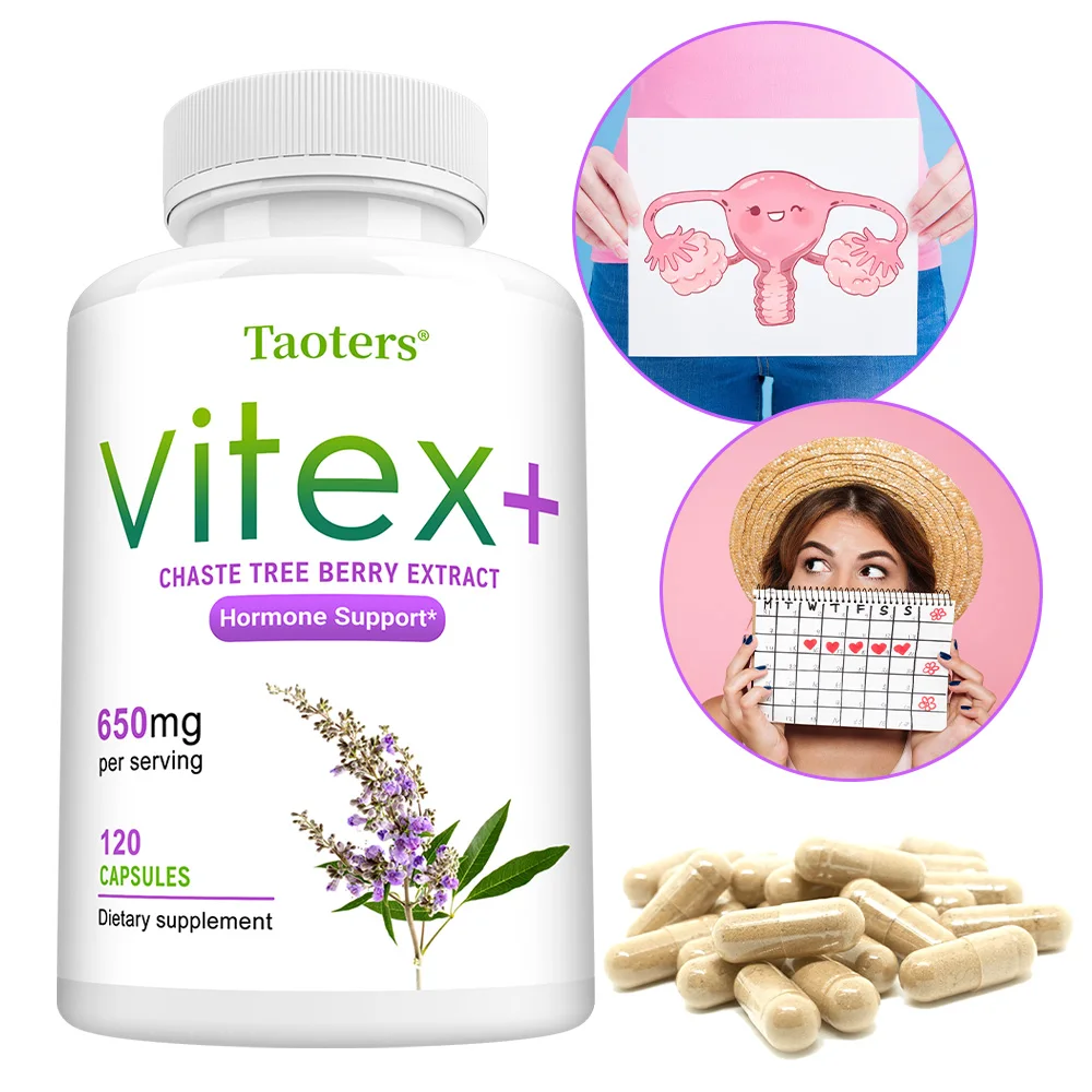 

Vitex Chaste Tree Berry Supplement for Women Support Healthy Menstrual Cycle, 120 Capsules, Non-GMO
