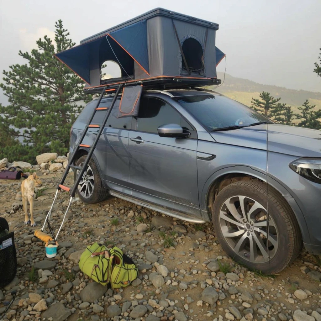 

4x4 Offroad Aluminum Hard Shell Dachzelt 4-Person Canvas Roof Top Tent for Camping and Outdoor Adventures