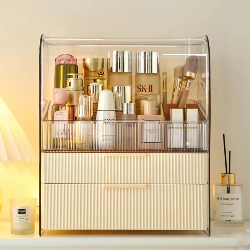 

Light Luxury Cosmetics Box, Home Vanity Organizer, Drawer-Type Perfume Shelves, Dustproof Skincare Storage, Stylish Holder