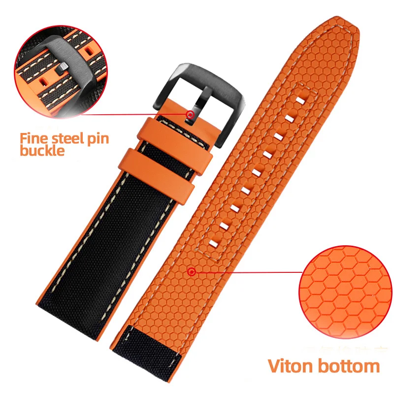 防水および耐汗性の時計ストラップ,Windows,PC用,スクラブリング,ラバーソール,アクセサリ付き,22mm,男性