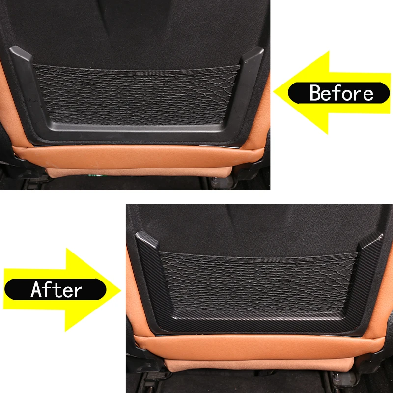 ABS ألياف الكربون ل ألفا روميو جوليا 2017 2018 2019 2020 لون مقعد السيارة الخلفي صافي الإطار تقليم اكسسوارات السيارات الداخلية #4