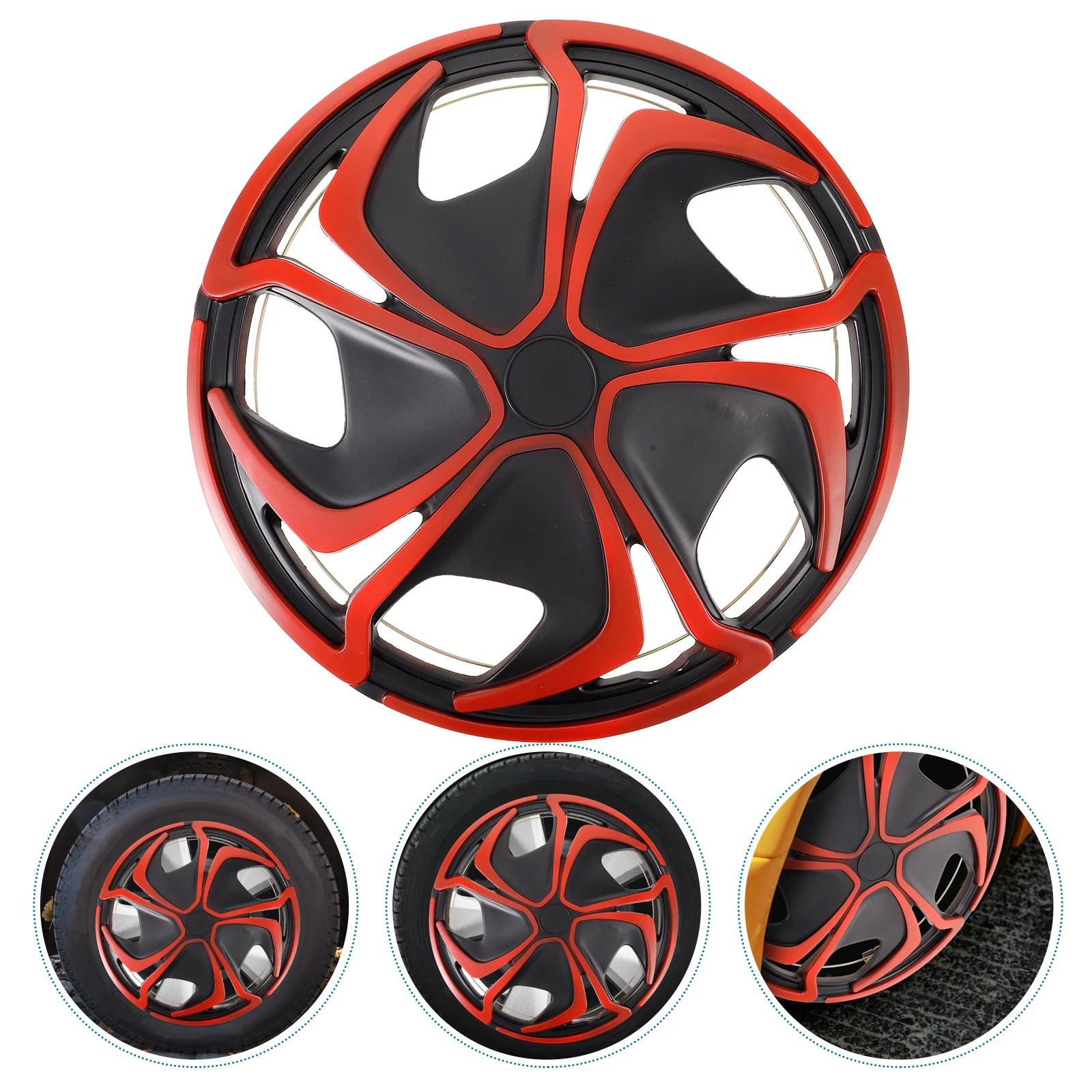 

Black Red Wheel Hub Cover Replacement Hubcap Wheel Rim Car Wheel Cover Automotive Hubcap 14 Inch Decorative Cover Universal