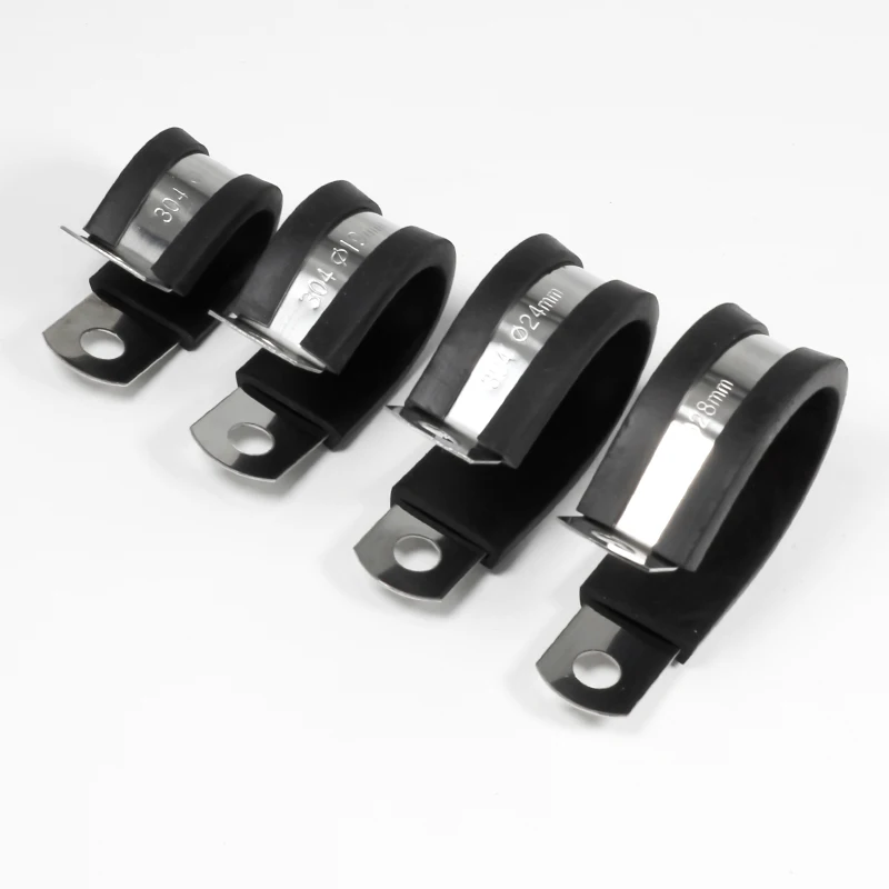 

10 pieces of 304 stainless steel R-shaped adhesive tape clamp fixing pipe clamp U-shaped cable adhesive tape