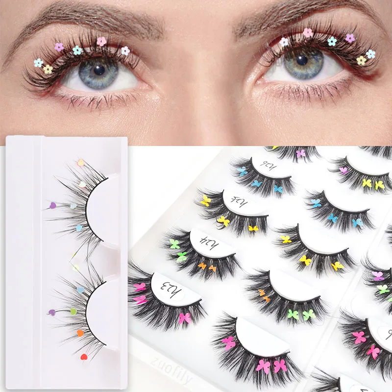 Thick Mink 25mm Lashes With Butterflys or flowers On Them Full Strip  Makeup Charming False Eyelashes Luminous Lash For party