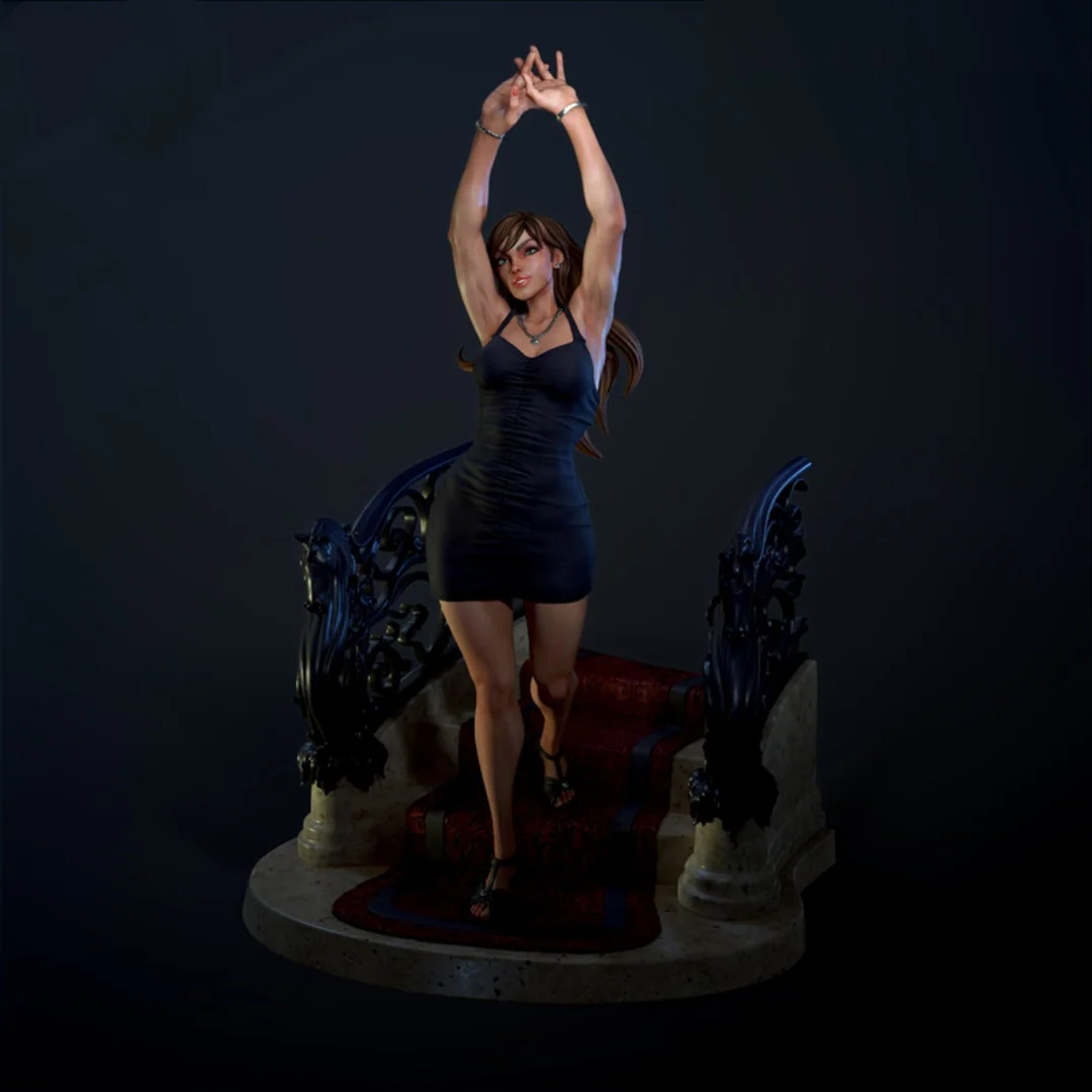 

1/18 Scale Resin Figure Evening gown stretching girl Nsfw Model Kit Unassembled and Unpainted 3D printing diy toy 047-1