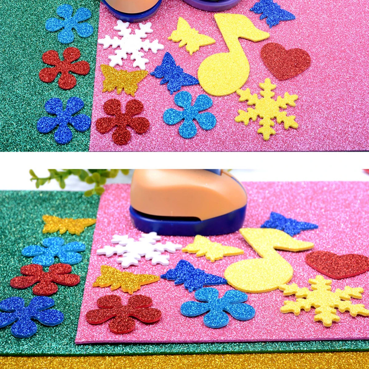 

10Pcs Glitter Sponge Paper Sheets Sticker Set Thickened Flexible DIY Craft Supplies for Packaging Stationery Bags Jewelry Box