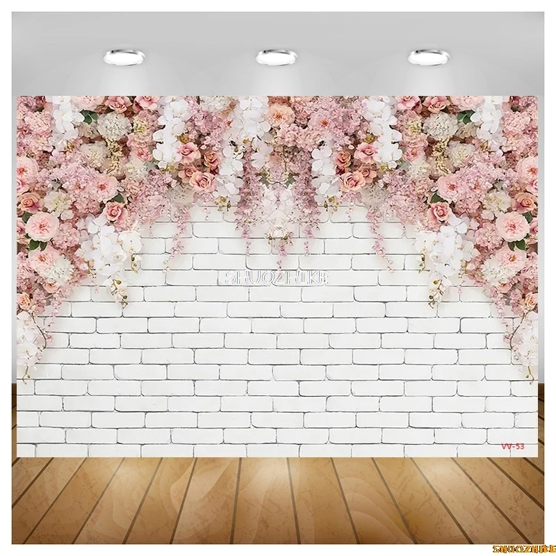 

SHUOZHIKE Brick Wall Red Heart Valentine's Day Photography Backdrops Props Romantic Love Wooden Photo Studio Background RQ-13