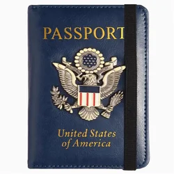 Passport Holder Cover And Card Slot Combo Album RFID Blocking Leather Travel Passport Cover Holder Luxury Wallet Album