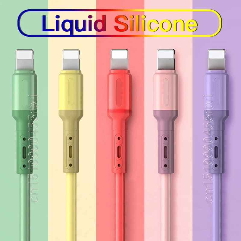 Liquid Silicone Data Cable IPhone 13 12 11 Pro Max X XR XS 8 7 6s 5s USB Cable Fast Data Charger Charger 1/1.5/2M