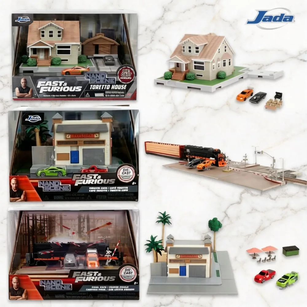 

Original Jada Fast & Furious Nano Scene Series: Final Race Toretto's Market Cafe House Die-cast Model Collectible Toy Gift